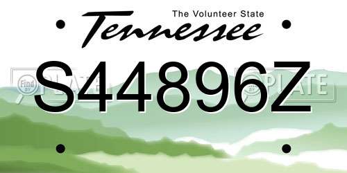 S44896Z Tennessee License Plate