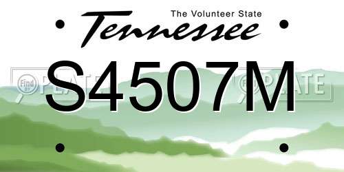 S4507M Tennessee License Plate