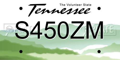 S450ZM Tennessee License Plate