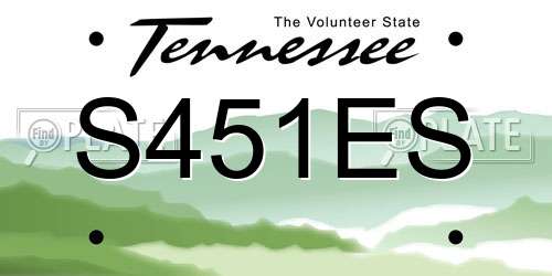 S451ES Tennessee License Plate
