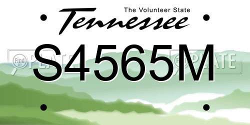 S4565M Tennessee License Plate