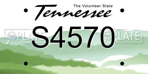 S4570 Tennessee License Plate
