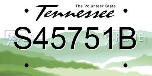 S45751B Tennessee License Plate