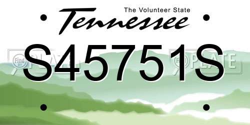 S45751S Tennessee License Plate