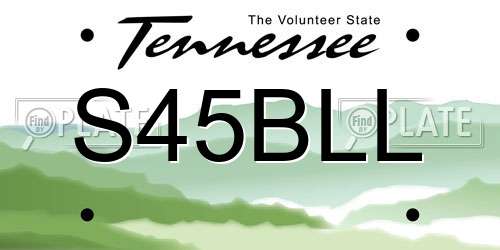 S45BLL Tennessee License Plate