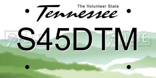 S45DTM Tennessee License Plate