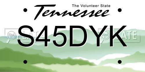 S45DYK Tennessee License Plate