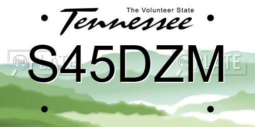 S45DZM Tennessee License Plate