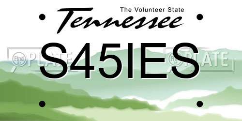 S45IES Tennessee License Plate
