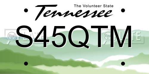 S45QTM Tennessee License Plate