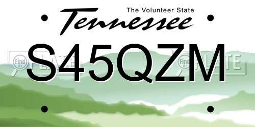 S45QZM Tennessee License Plate