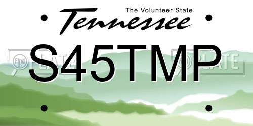 S45TMP Tennessee License Plate