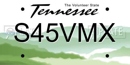 S45VMX Tennessee License Plate