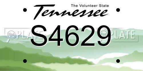 S4629 Tennessee License Plate