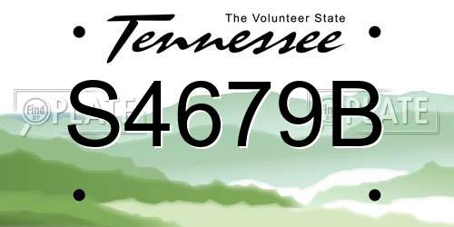 S4679B Tennessee License Plate