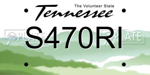S470RI Tennessee License Plate