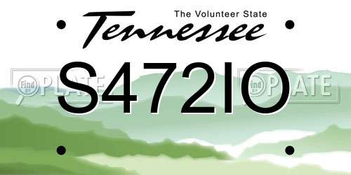 S472IO Tennessee License Plate
