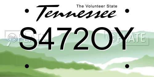 S472OY Tennessee License Plate
