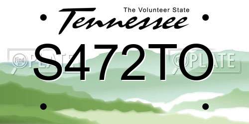 S472TO Tennessee License Plate