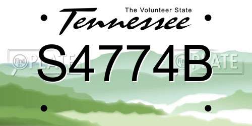 S4774B Tennessee License Plate