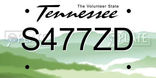 S477ZD Tennessee License Plate