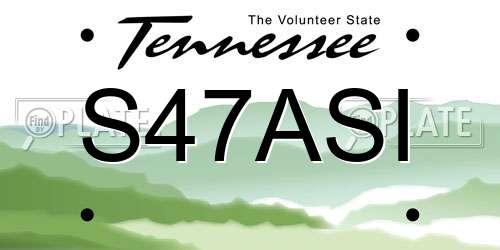 S47ASI Tennessee License Plate