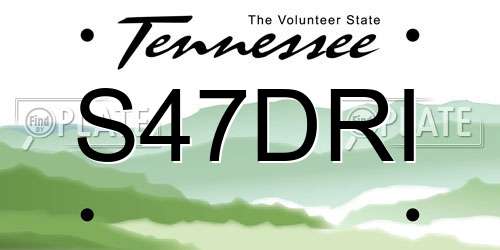S47DRI Tennessee License Plate