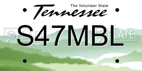 S47MBL Tennessee License Plate