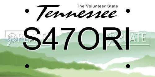 S47ORI Tennessee License Plate