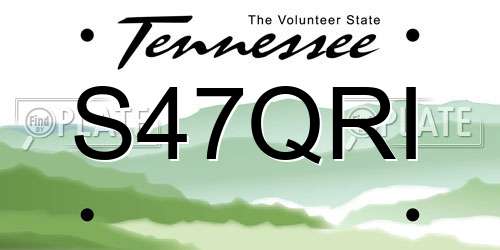 S47QRI Tennessee License Plate