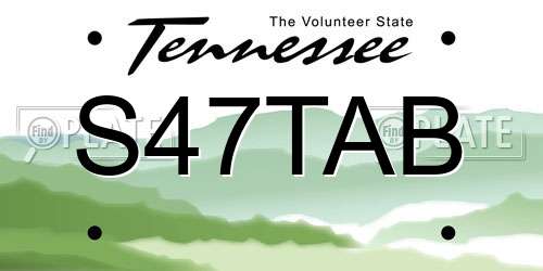S47TAB Tennessee License Plate