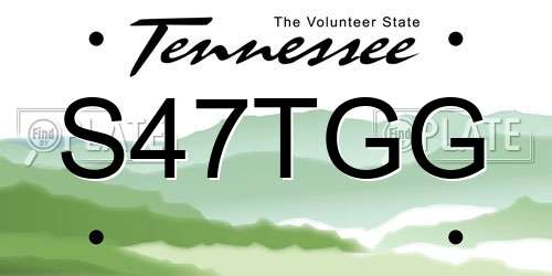 S47TGG Tennessee License Plate