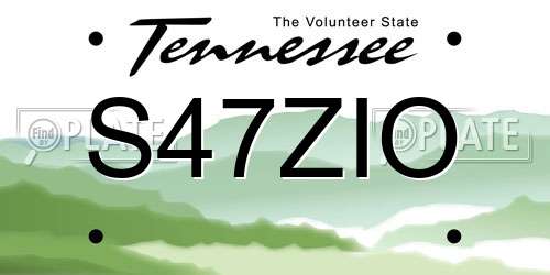 S47ZIO Tennessee License Plate
