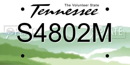S4802M Tennessee License Plate
