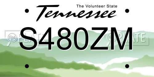 S480ZM Tennessee License Plate