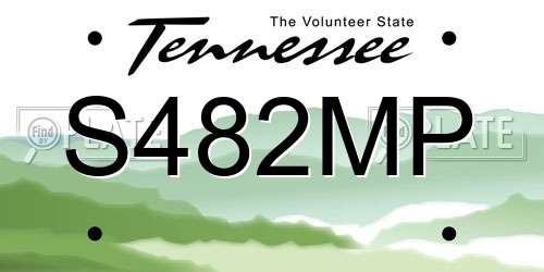 S482MP Tennessee License Plate