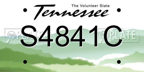 S4841C Tennessee License Plate