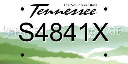 S4841X Tennessee License Plate