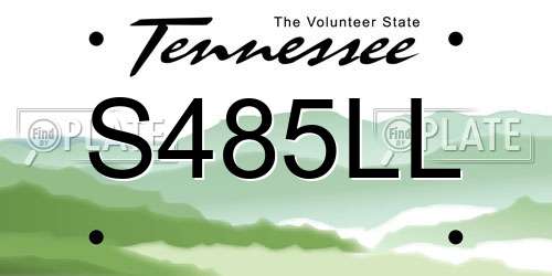 S485LL Tennessee License Plate