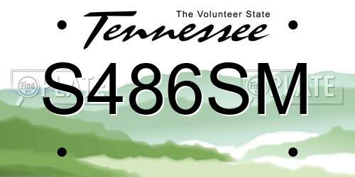 S486SM Tennessee License Plate