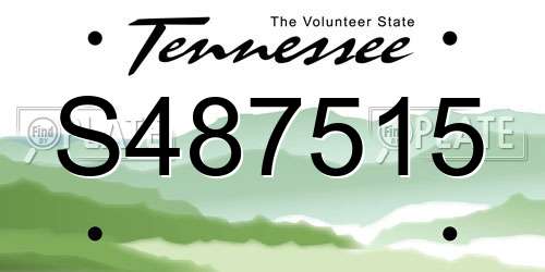S487515 Tennessee License Plate