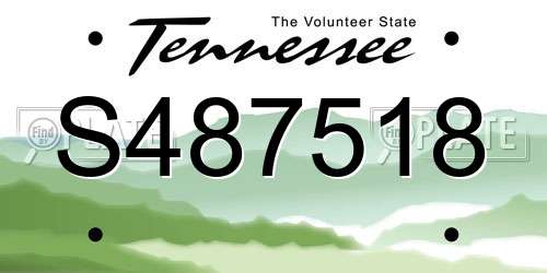 S487518 Tennessee License Plate