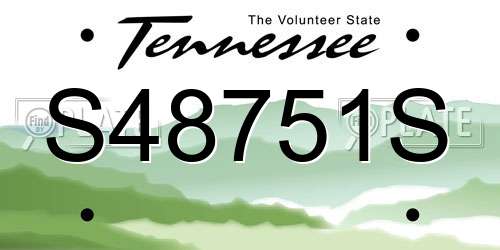 S48751S Tennessee License Plate