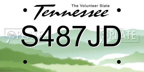 S487JD Tennessee License Plate