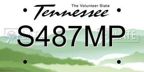 S487MP Tennessee License Plate