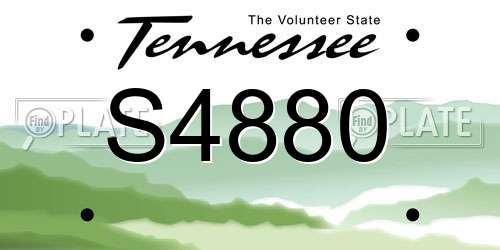 S4880 Tennessee License Plate