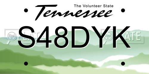 S48DYK Tennessee License Plate