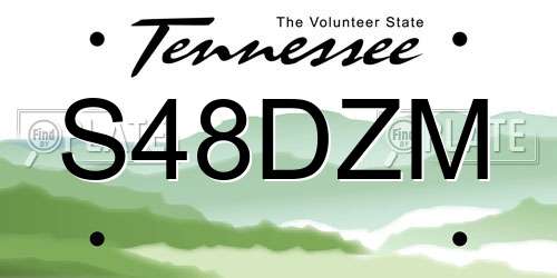 S48DZM Tennessee License Plate