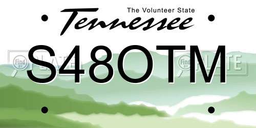 S48OTM Tennessee License Plate