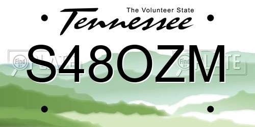 S48OZM Tennessee License Plate